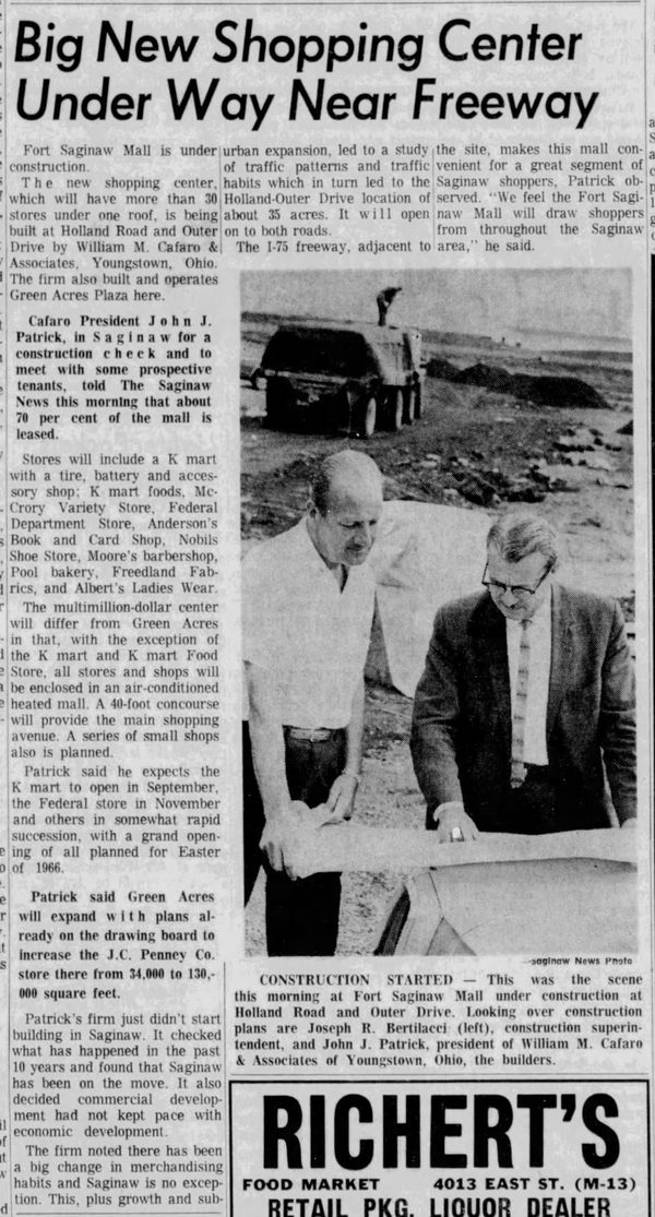 Fort Saginaw Mall - Jun 23 1965 Article